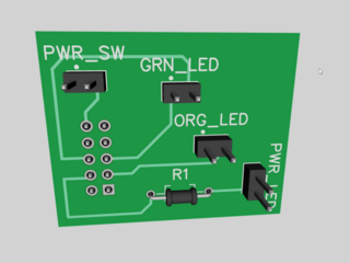 3D render of Dell N06D front panel breakout board